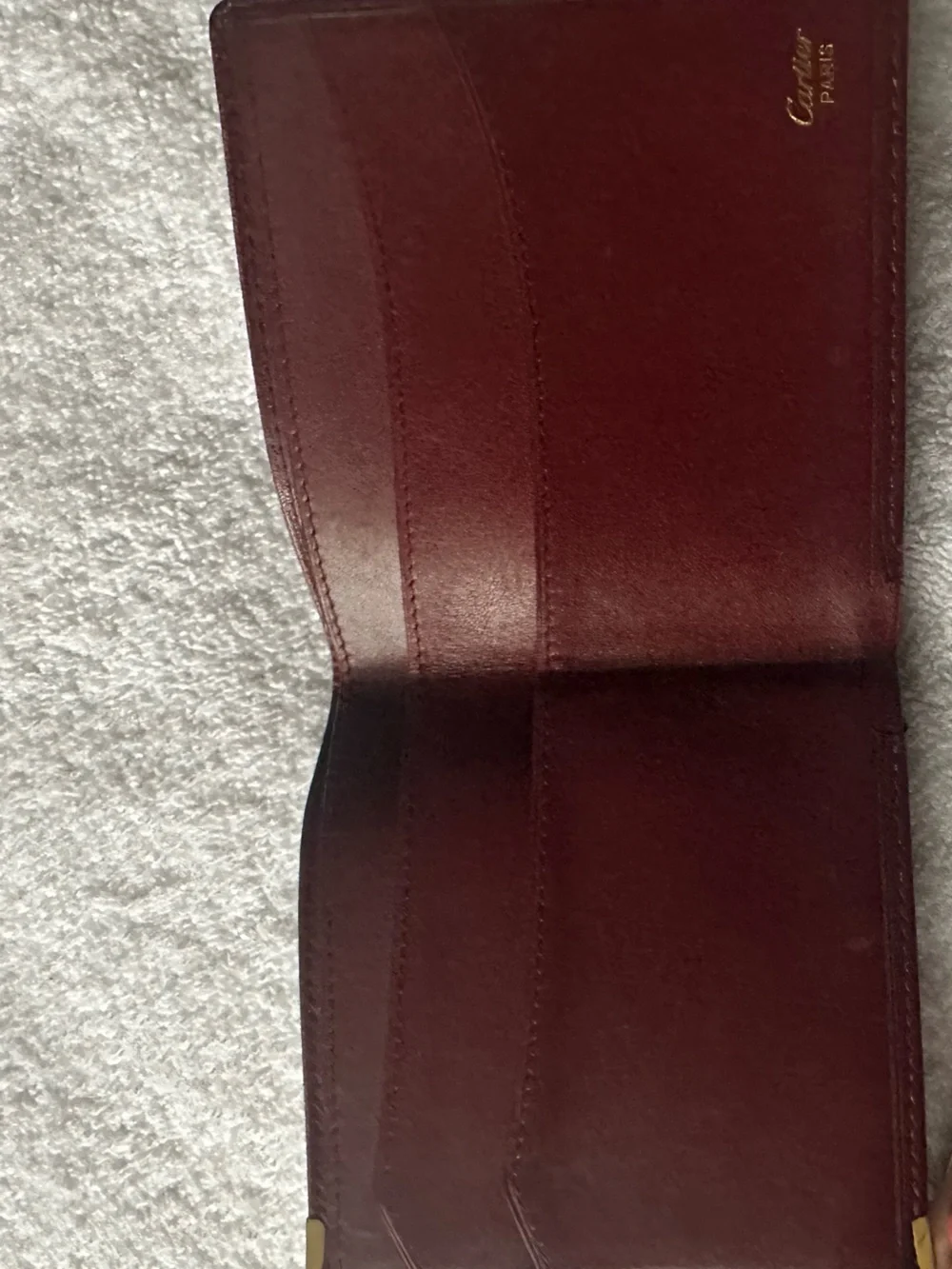 Vintage Cartier Must de Cartier Burgundy Leather Bi-fold Wallet Full Set